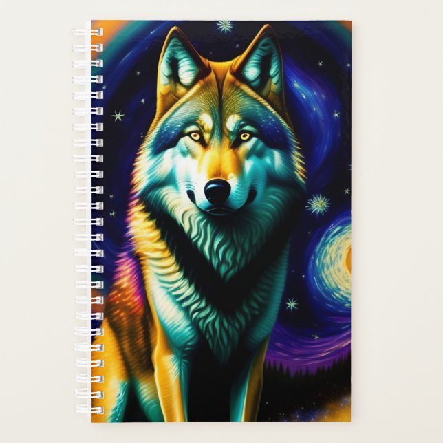 Wolf Colourful Painting Art Planner (Front)