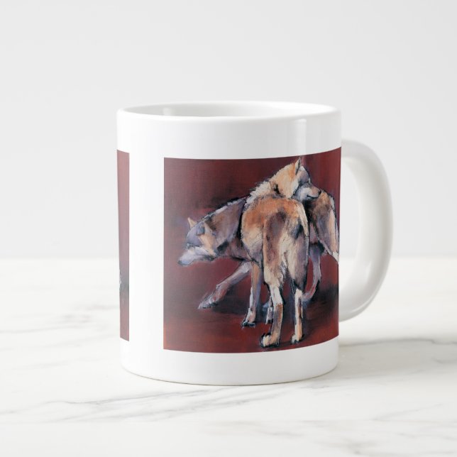 Wolf Composition 2001 Large Coffee Mug (Front Right)