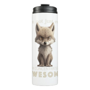 Wolf Concentrated Awesome Cute Adorable Funny Thermal Tumbler