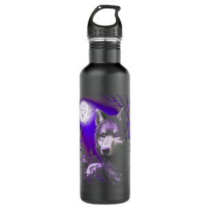 Wolf Cool Wolves Forest Tree Moon 710 Ml Water Bottle