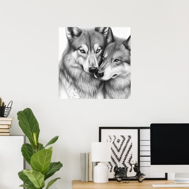 Wolf Couple Poster (Home Office)