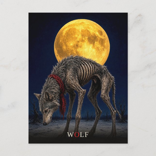 Wolf Cravat gothic Surreal Postcard (Front)