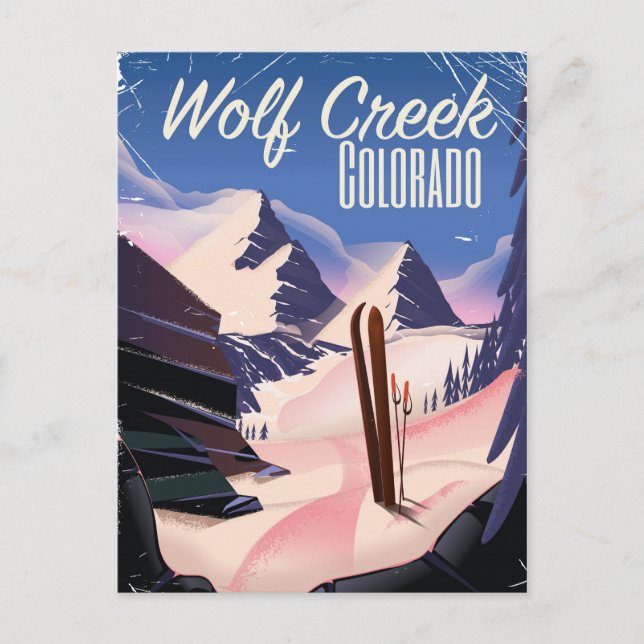 Wolf Creek Colorado Ski poster Postcard (Front)