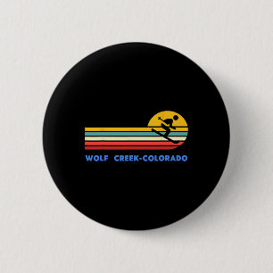 Wolf Creek Colorado Skiing Skier Ski Retro Sunset 6 Cm Round Badge