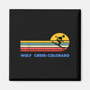 Wolf Creek Colorado Skiing Skier Ski Retro Sunset  Magnet