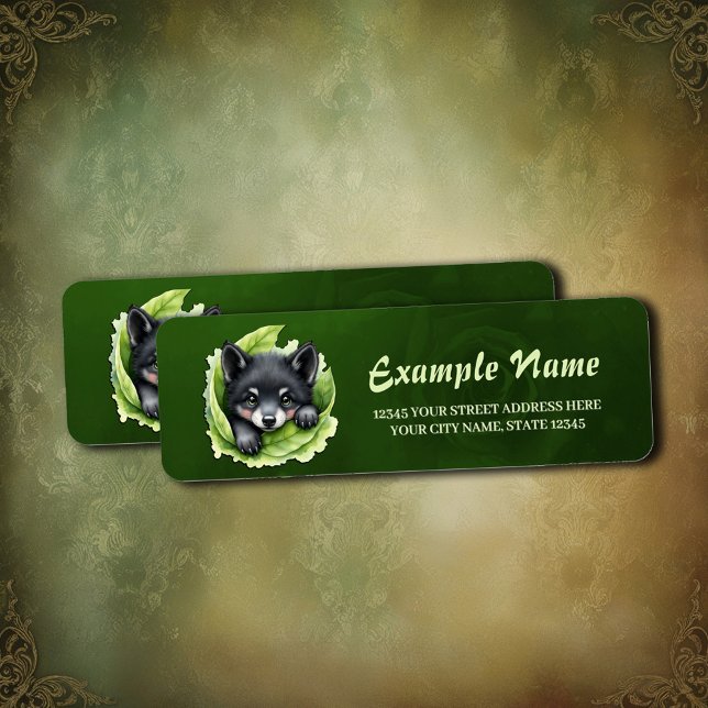 Wolf cub in the green return address label (Creator Uploaded)