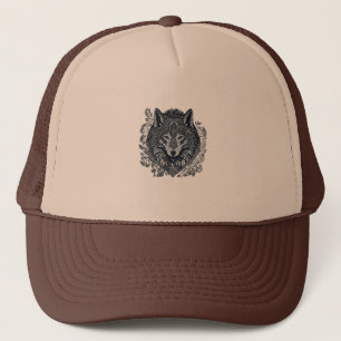 Wolf Cubism Tribal Art Trucker Hat