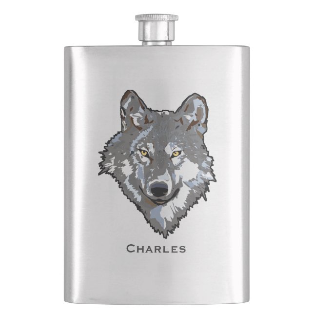 Wolf Custom Flask (Front)