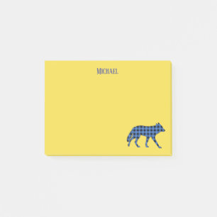Wolf Customise your name on yellow background Post-it Notes