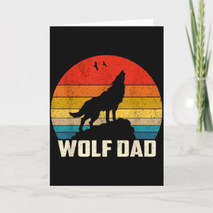 Wolf Dad Howling Vintage Sunset Wolves Lovers Fath Card