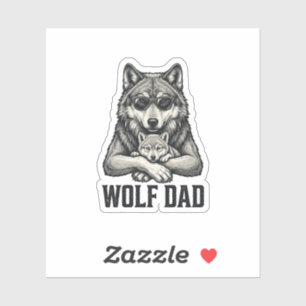 Wolf Dad Vintage Engraving Vector T-Shirt Design_1