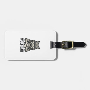 Wolf Dad Vintage Engraving Vector T-Shirt Design_1 Luggage Tag