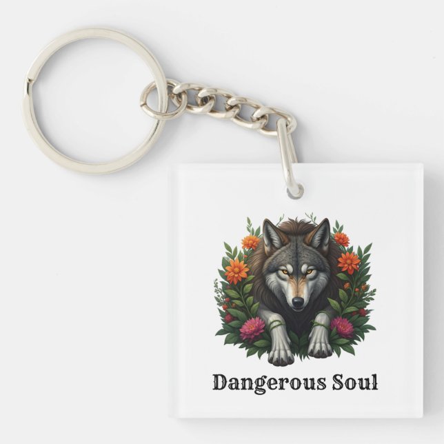 Wolf Dangerous Soul Key Ring (Front)