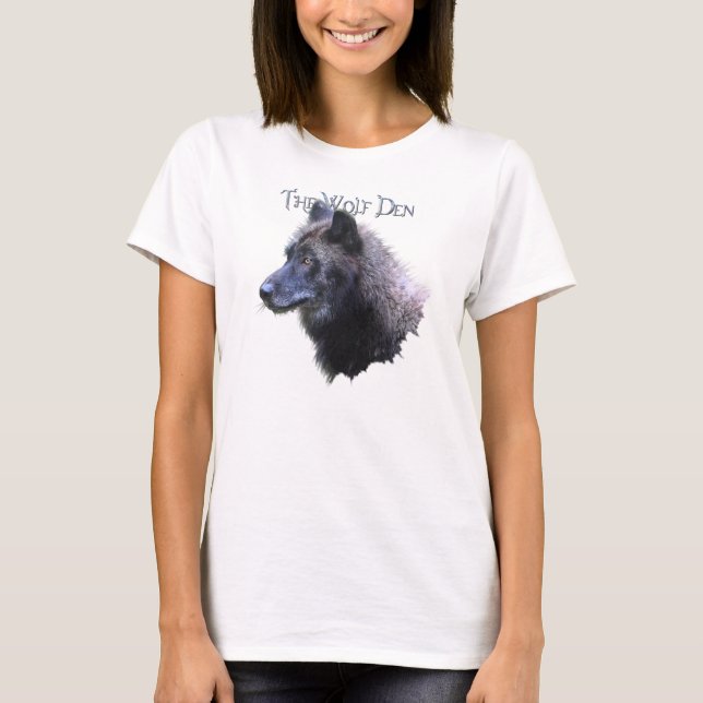 Wolf Den Grey Wolf Head Wildlife T-Shirt (Front)