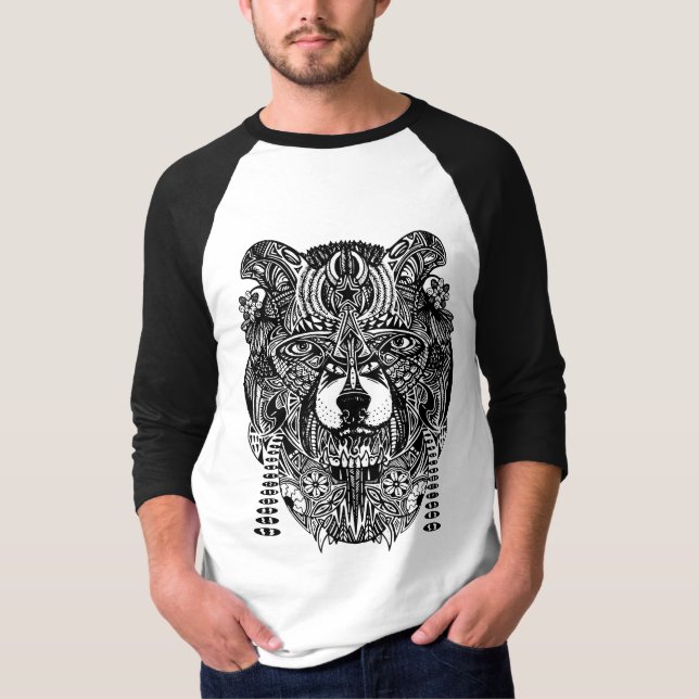 Wolf Dog Canine line drawing T-Shirt (Front)