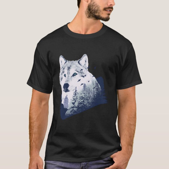 Wolf Double Exposure T-Shirt (Front)