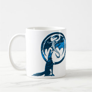 Wolf & Dragon blue mug