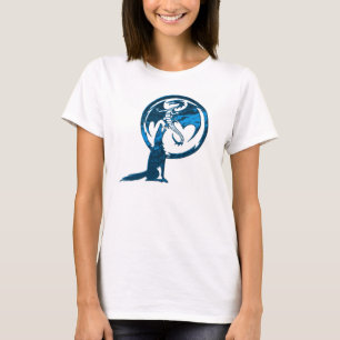Wolf & Dragon blue women white t-shirt
