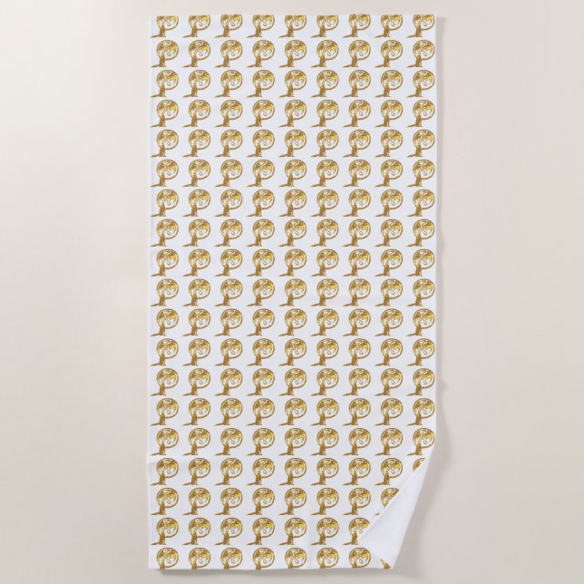 Wolf & Dragon Gold beach towel (Front)