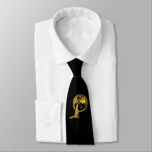 Wolf & Dragon gold black necktie