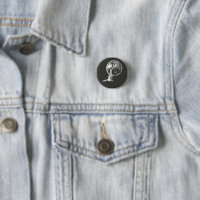 Wolf & Dragon silver black button