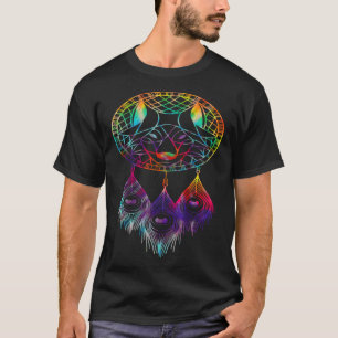 Wolf Dream Catcher Tie Dye Vintage Mandala Wolf T-Shirt