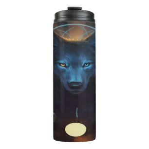 Wolf Dreamcatcher Moon Phases Thermal Tumbler