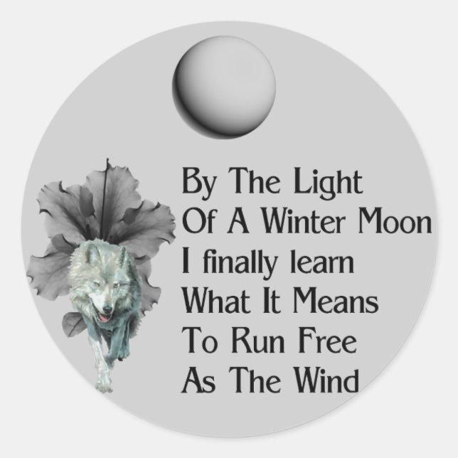 Wolf Dreams Classic Round Sticker (Front)