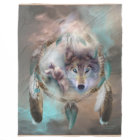 Wolf - Dreams Of Peace Art Fleece Blanket