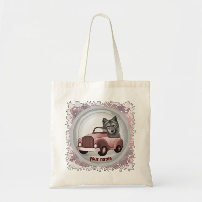 Wolf Driving Car  Tote Bag (Front)