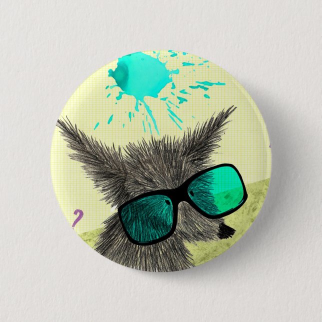 "Wolf Dude" 6 Cm Round Badge (Front)