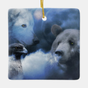 Wolf, Eagle and Bear Christmas Holiday Ornament