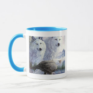 Wolf Eagle Animals Nature Park Office Business Art Mug