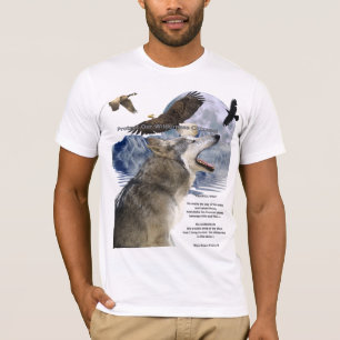 WOLF, EAGLE, RAVEN, Moon, Mountain & Poem, T-Shirt