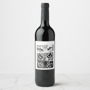 Wolf Eagle Tiger Trinity Wine Label
