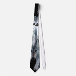 Wolf & Eagle Wildlife Art Fashion Tie