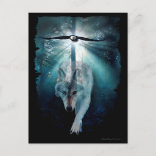 WOLF & EAGLE Wildlife Postcard Series