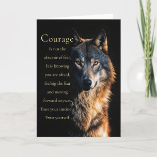 Wolf Encouragement Inspirational Courage Card