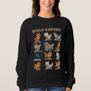 Wolf Expert Funny Cute Chibi Wolf Lover Sweatshirt