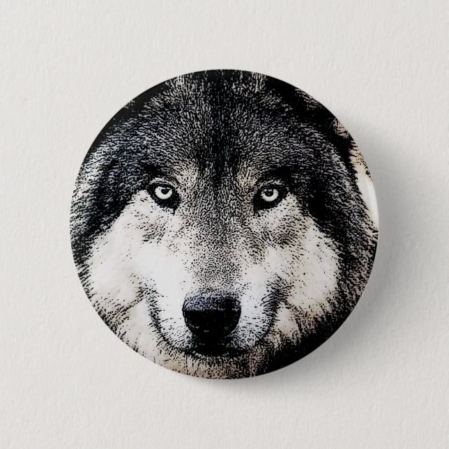 Wolf Eyes 6 Cm Round Badge (Front)