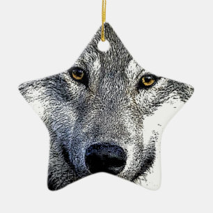 Wolf Eyes Artwork Ceramic Ornament