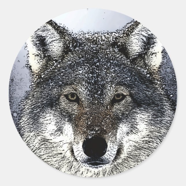 Wolf Eyes Classic Round Sticker (Front)