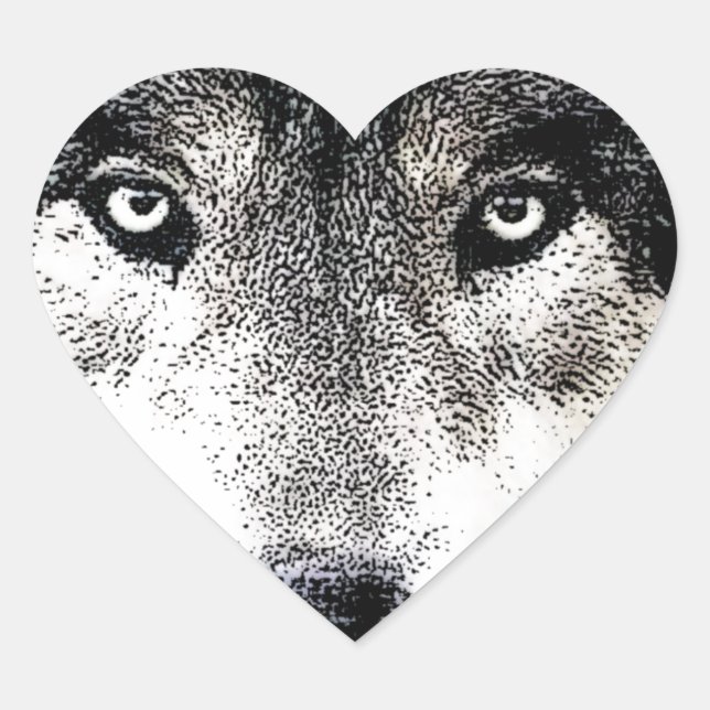 Wolf Eyes Heart Sticker (Front)