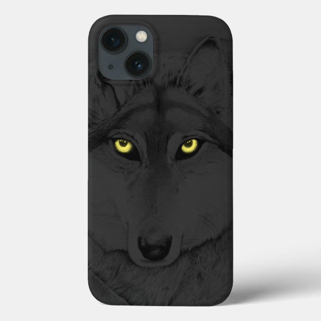 Wolf Eyes II (yellow eyes) - grey Case-Mate iPhone Case (Back)