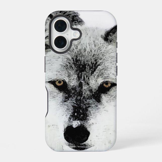 Wolf Eyes iPhone 16 Case (Back)