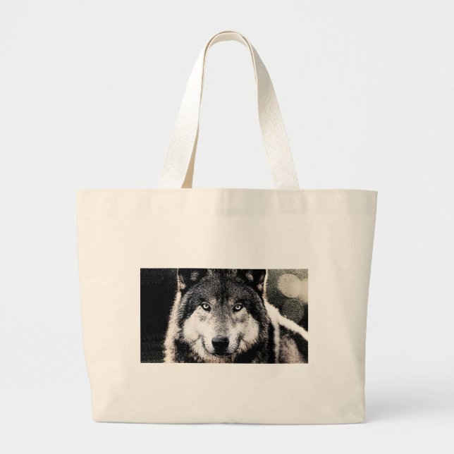 Wolf Eyes Large Tote Bag (Front)