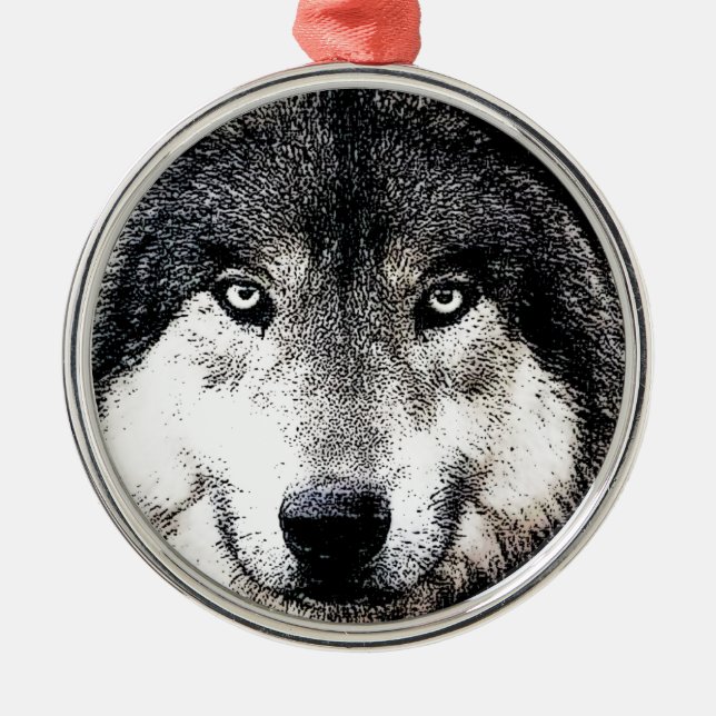 Wolf Eyes Metal Ornament (Front)