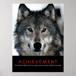 Wolf Eyes Motivational Achievement Poster