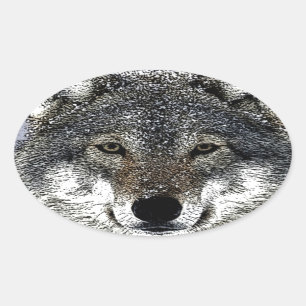 Wolf Eyes Oval Sticker