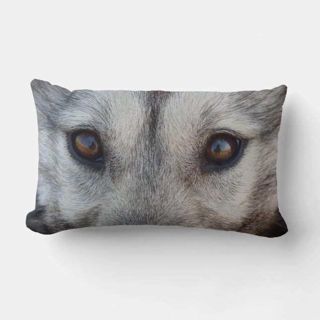 Wolf Eyes Pillow Husky Wolf Pup Pillows Gifts (Front)